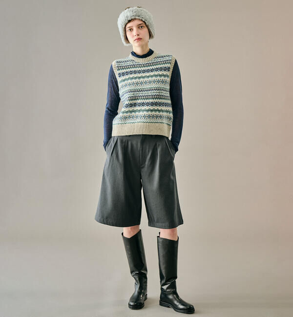 Morris & Sons「MORRIS & SONS | フェアアイル クルーネックベスト WOMEN」|ベスト・ジレ|