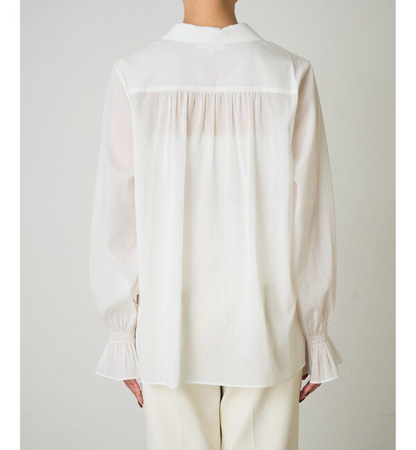 Drawing Numbers「【Drawing Numbers】オーガンジーオープンカラーブラウス」|シャツ・ブラウス|