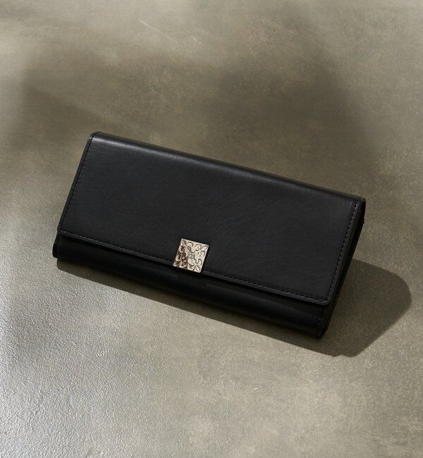  「スクエアプレートロングウォレット」|財布|ブラック