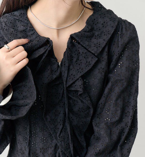  「フラワー刺繍フリルブラウス」|シャツ・ブラウス|