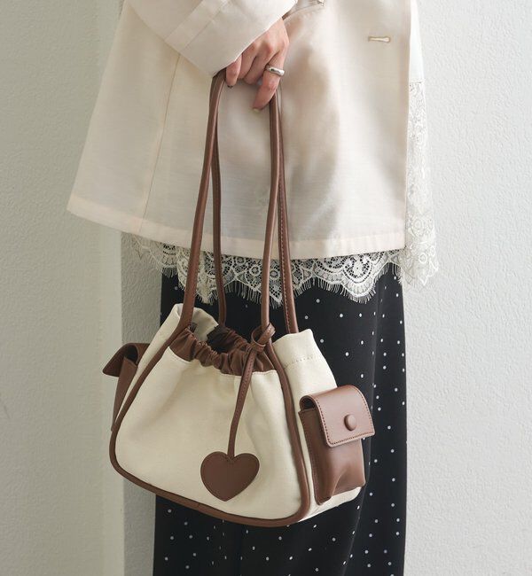  「ハートチャーム付きコンビBAG」|トートバッグ|