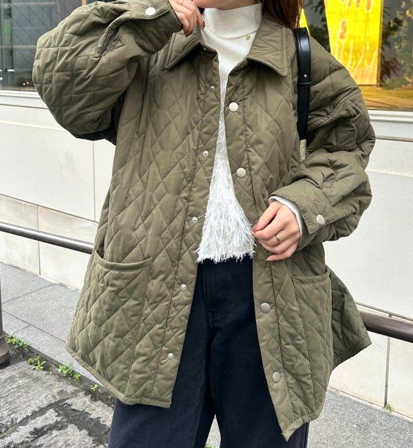  「26AW襟付きキルティングジャケット」|その他|カーキ