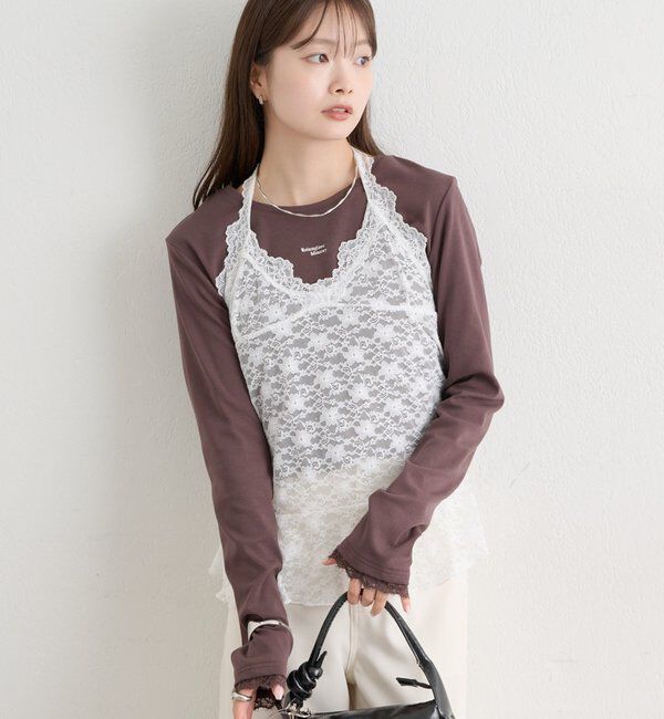  「レースペプラムホルターキャミ」|Tシャツ・カットソー|