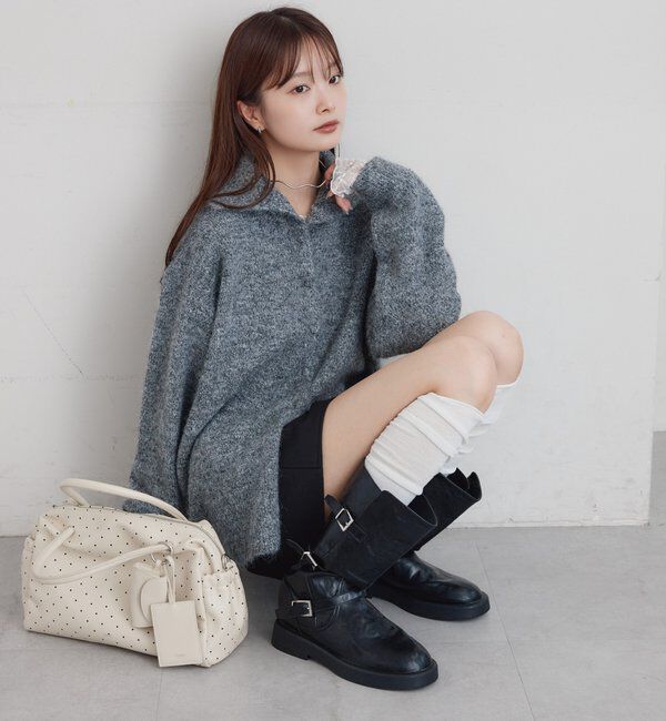  「ハイネックメランジカーディガン」|カーディガン|