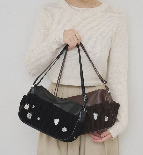  「【@_tulip08企画】ギャザーポケットビジューBAG」|トートバッグ|