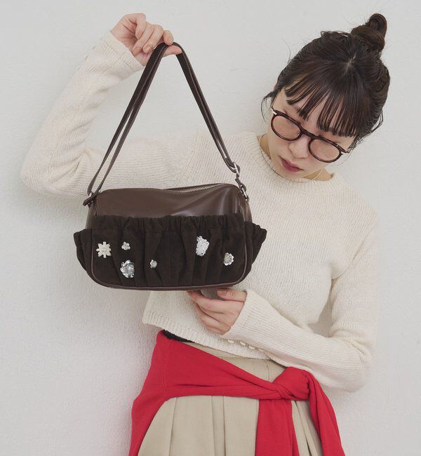  「【@_tulip08企画】ギャザーポケットビジューBAG」|トートバッグ|
