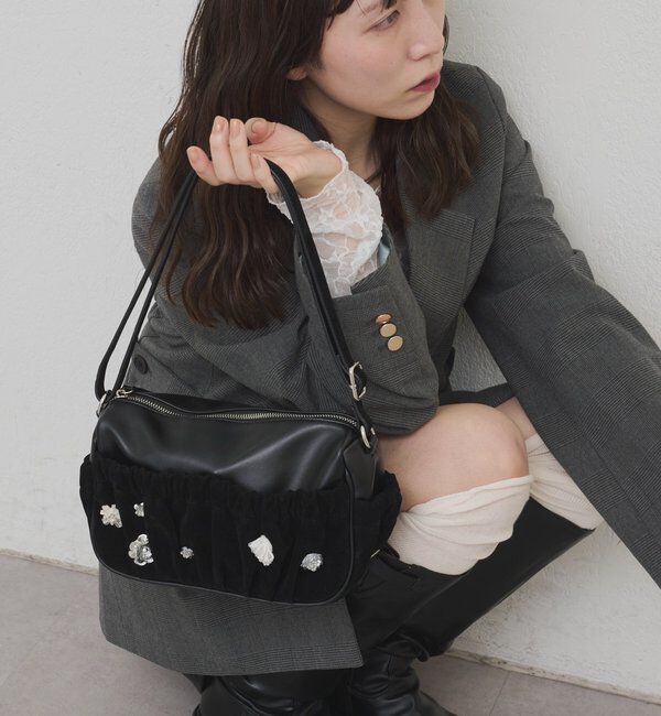  「【@_tulip08企画】ギャザーポケットビジューBAG」|トートバッグ|