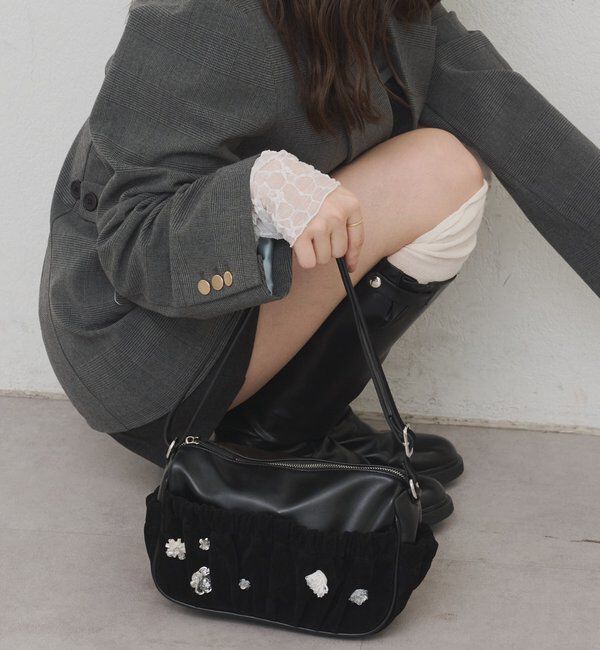  「【@_tulip08企画】ギャザーポケットビジューBAG」|トートバッグ|