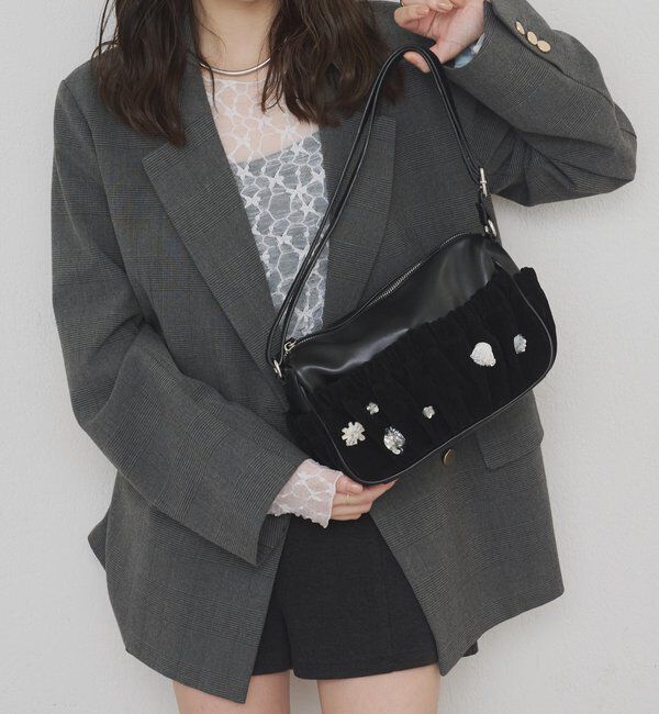  「【@_tulip08企画】ギャザーポケットビジューBAG」|トートバッグ|