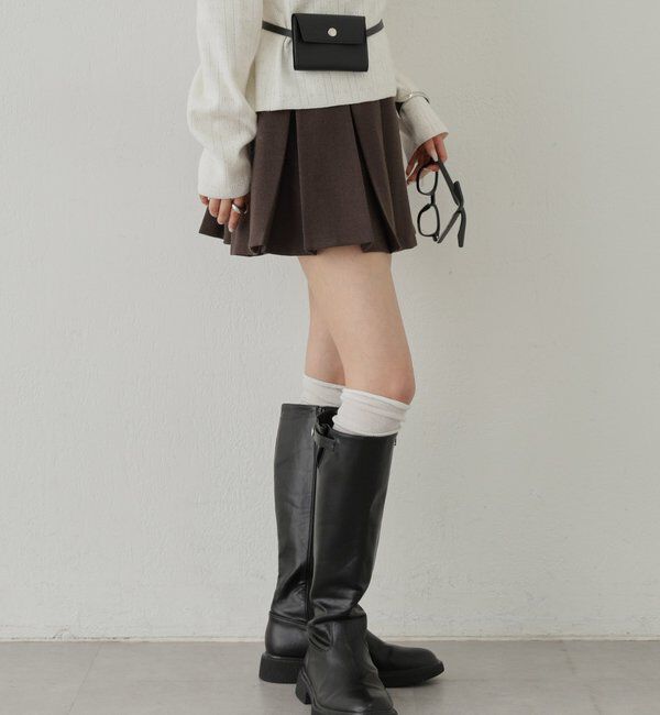  「ワイドプリーツミニスカパン」|スカート|