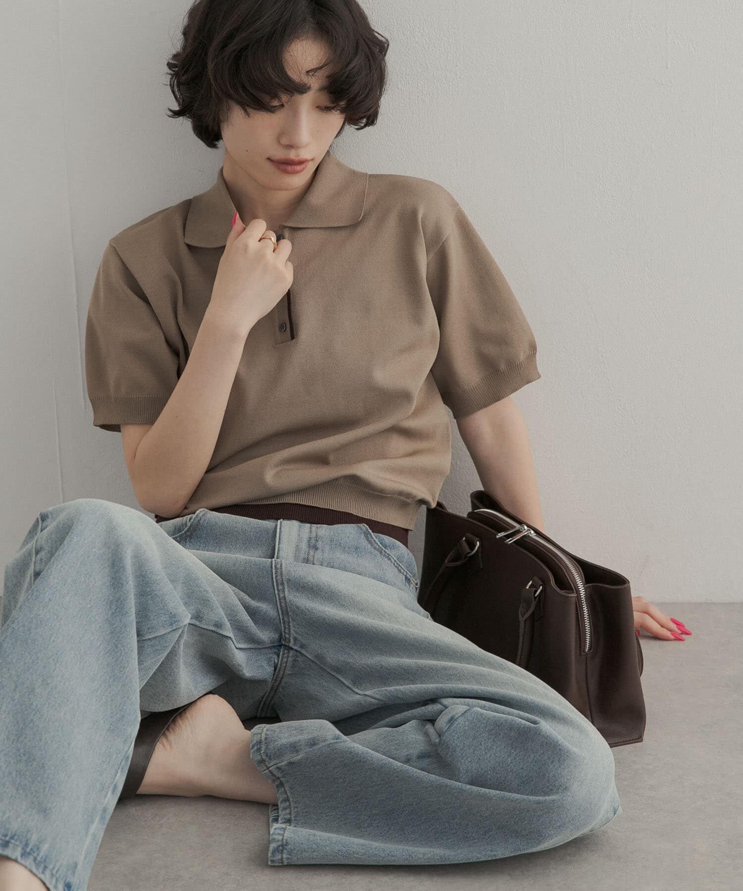 URBAN RESEARCH DOORS「『一部WEB限定カラー』配色ニットポロシャツ」|ポロシャツ|