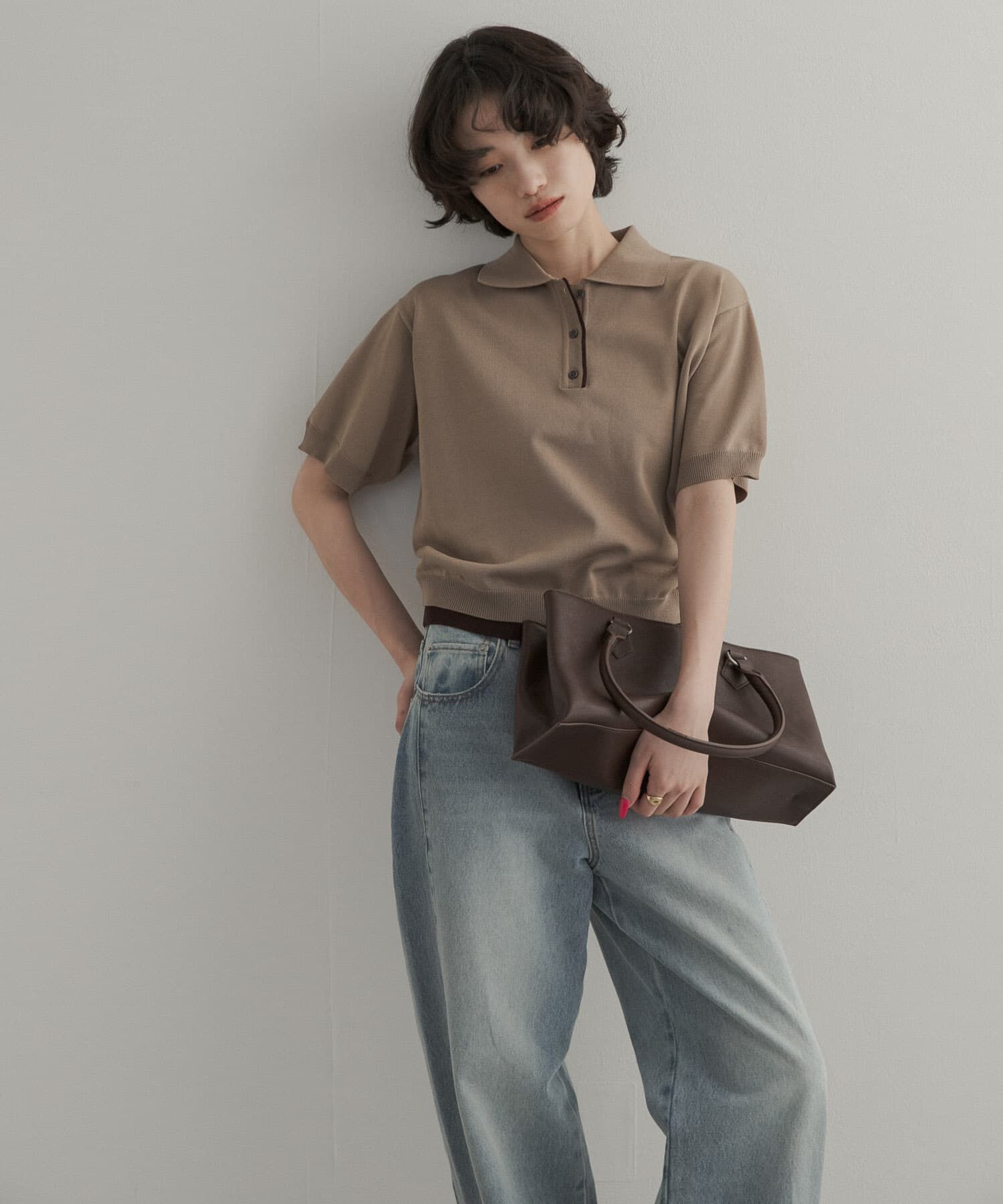 URBAN RESEARCH DOORS「『一部WEB限定カラー』配色ニットポロシャツ」|ポロシャツ|