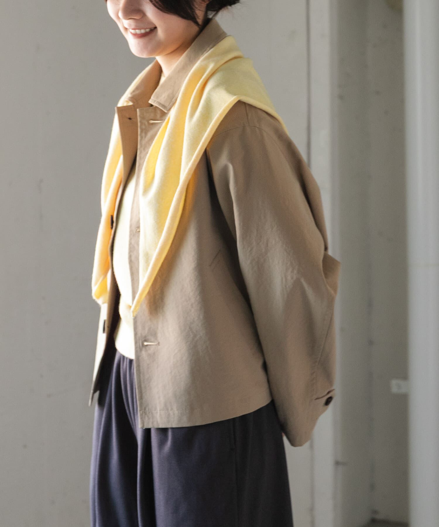 URBAN RESEARCH DOORS「FORK&SPOON　ステンカラーショートコート」|ステンカラーコート|