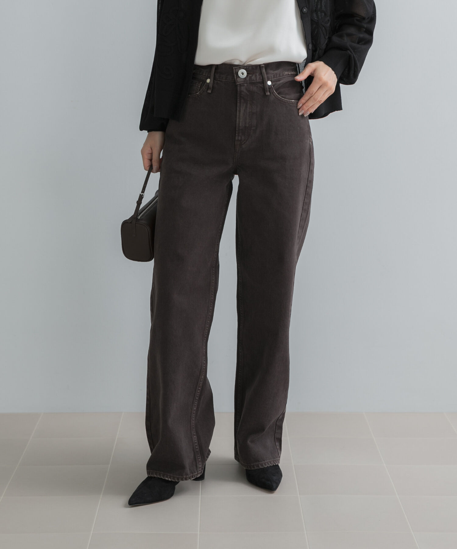 URBAN RESEARCH ROSSO「upper hights　THE NIECE MID-RISE」|デニム|ブラウン