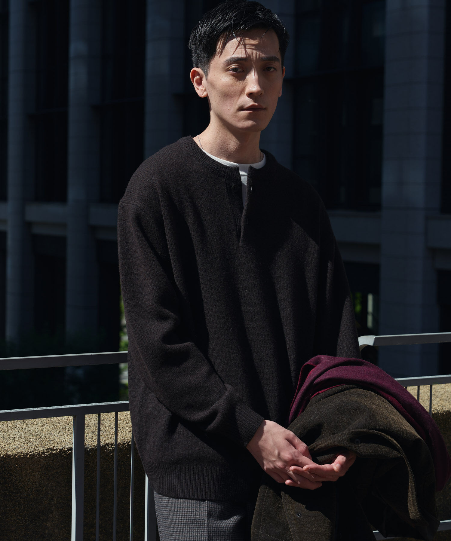 URBAN RESEARCH DOORS「ハミルトンウールヘンリーネックニット」|ニット・セーター|