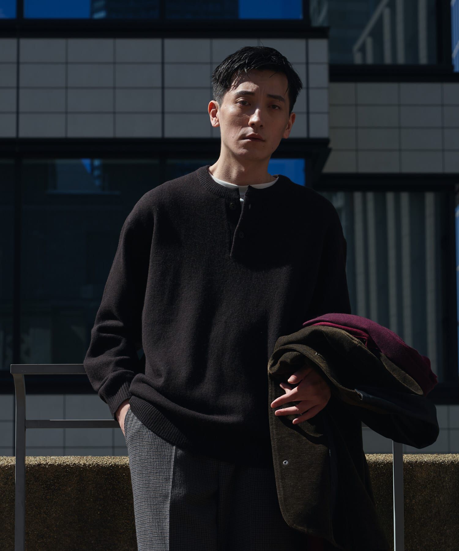 URBAN RESEARCH DOORS「ハミルトンウールヘンリーネックニット」|ニット・セーター|