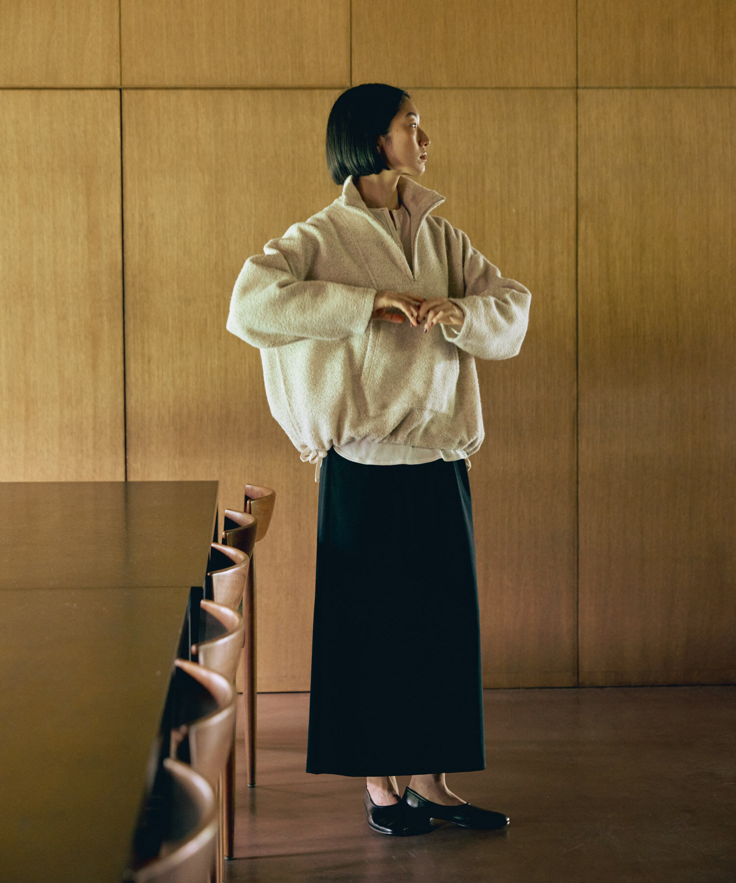 かぐれ「『手洗い可』ボアハーフジッププルオーバー」|その他|