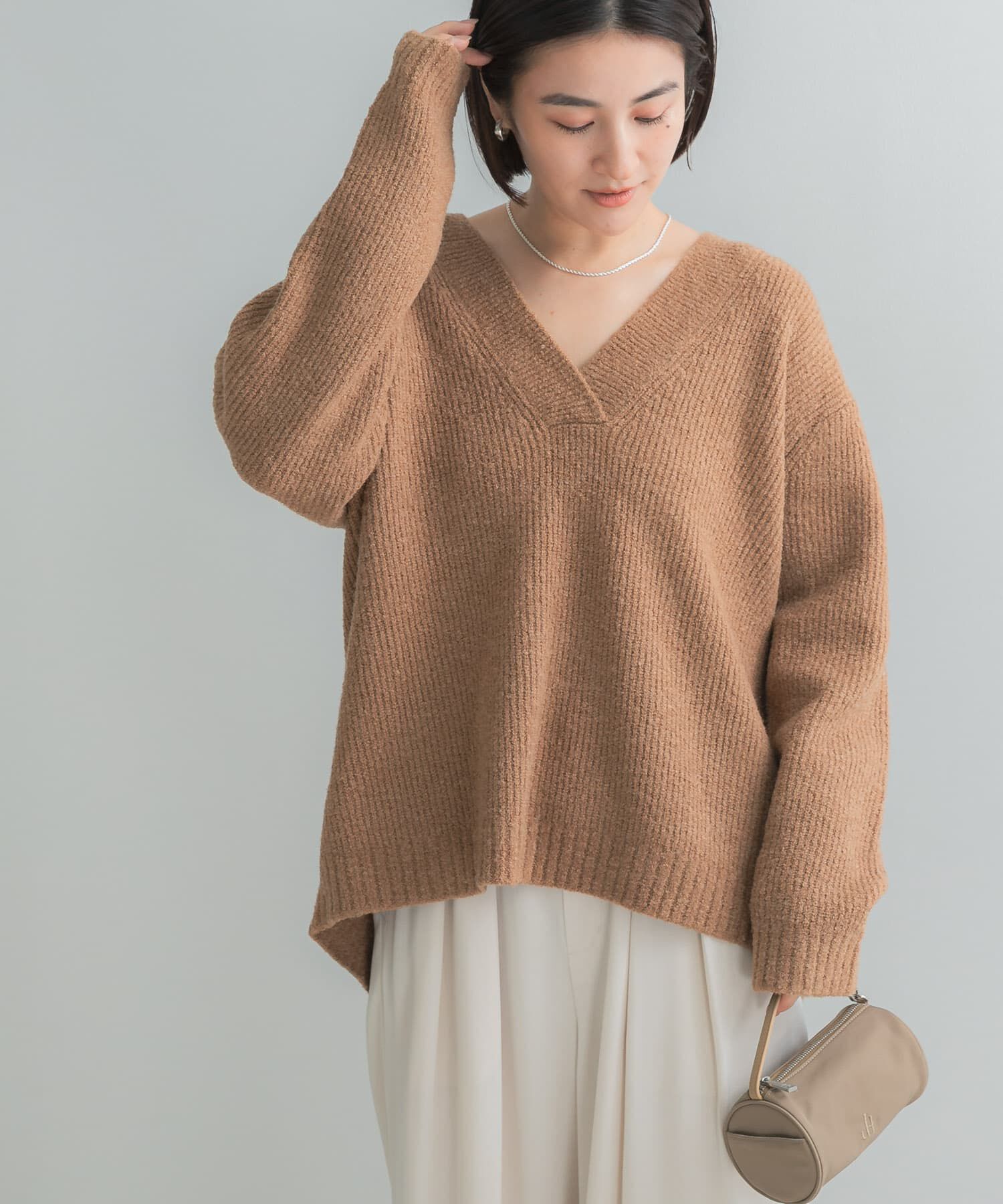 URBAN RESEARCH ROSSO「深Vネックブークレーニット」|ニット・セーター|