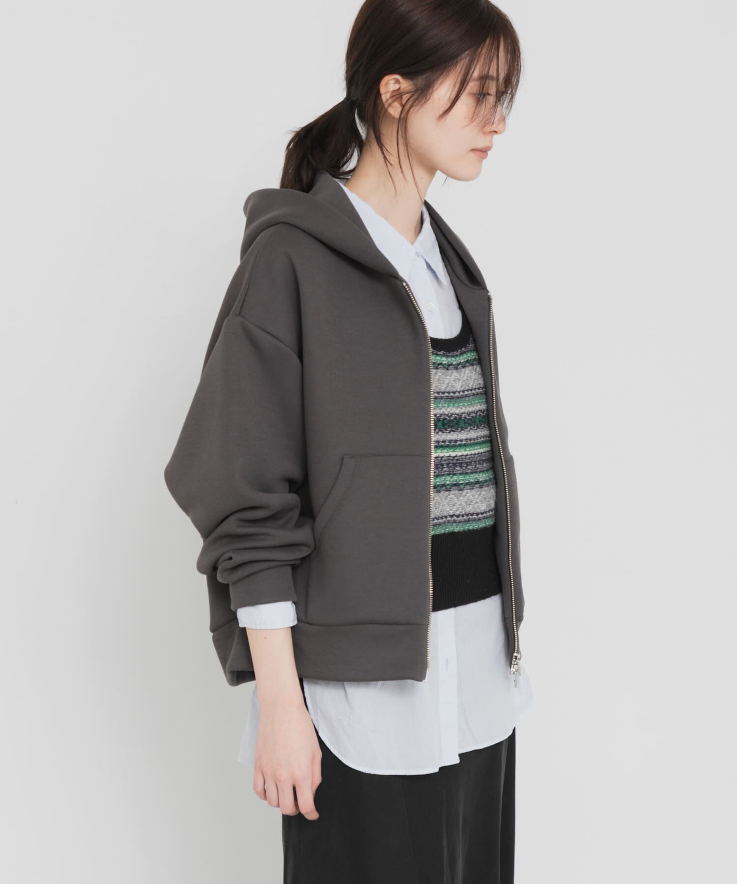 URBAN RESEARCH「ダンボールコクーンパーカー」|パーカー|チャコールグレー