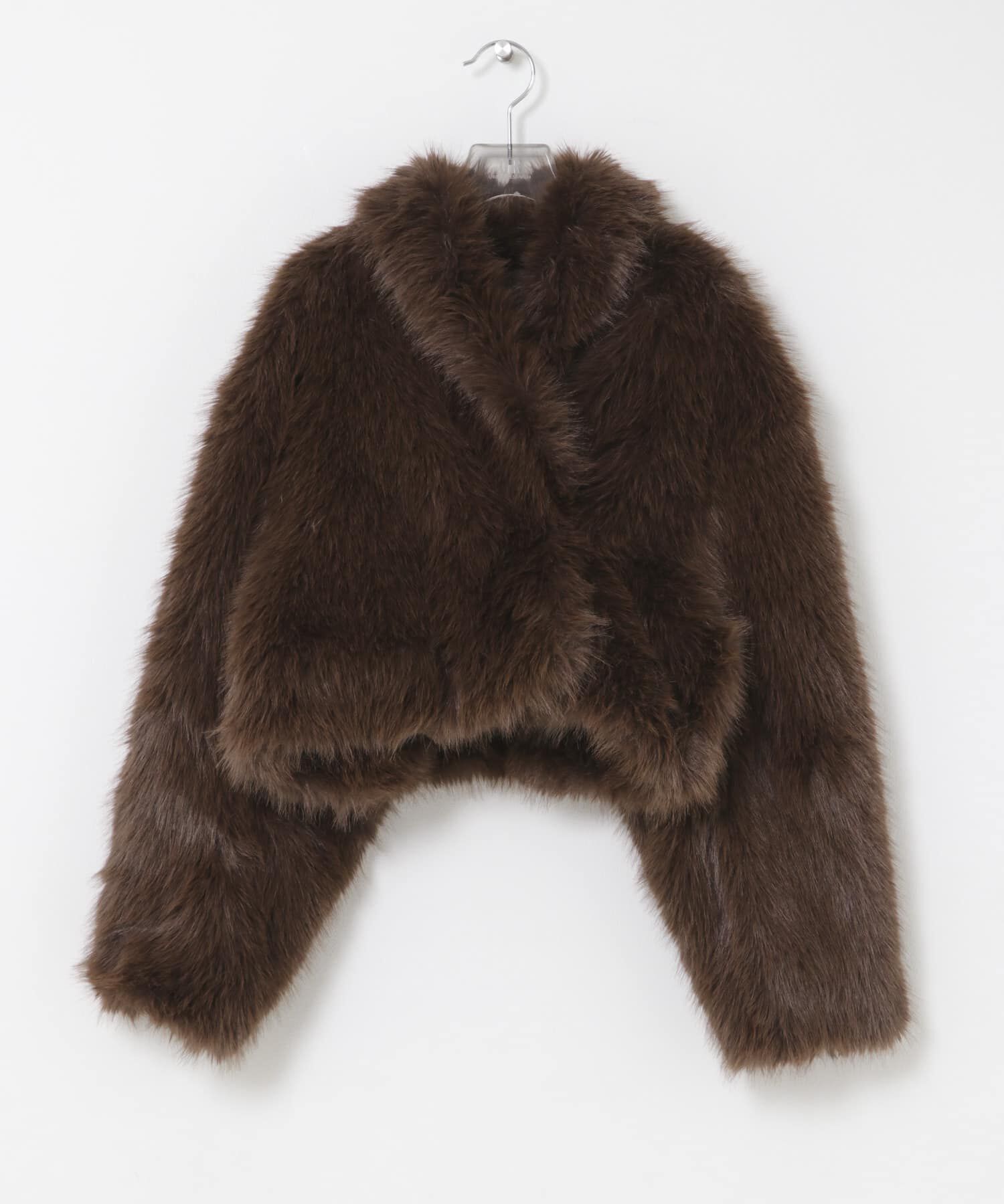 URBAN RESEARCH「Teya　Cocoon Faux Fur Jacket」|ノーカラーコート|