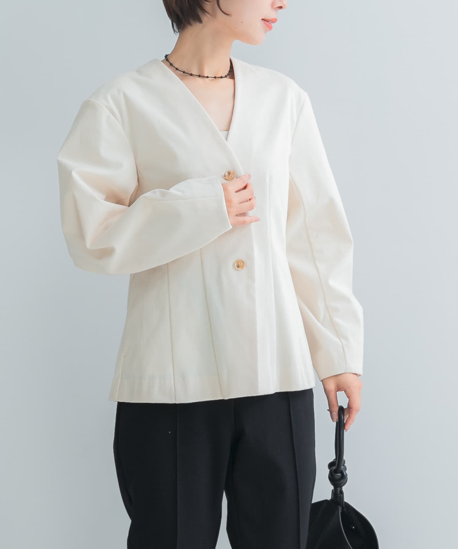 URBAN RESEARCH ROSSO「リブベルベットウエストシェイプカーディガン」|カーディガン|