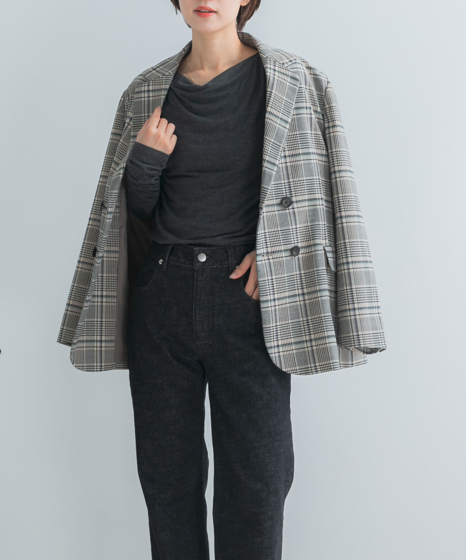 URBAN RESEARCH ROSSO「ウォームタッチ2wayドレープカットソー」|Tシャツ・カットソー|チャコールグレー