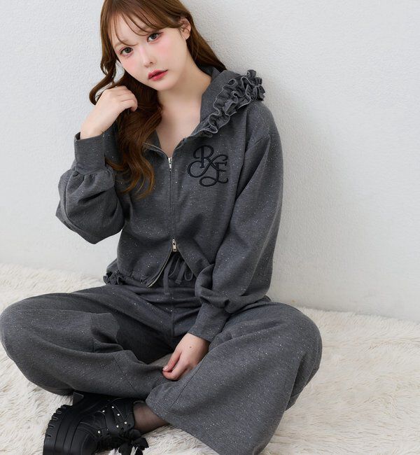 one after another NICE CLAUP「【UVカット/セットアップ可能】刺しゅう入りキラキラスウェットパンツ」|その他|