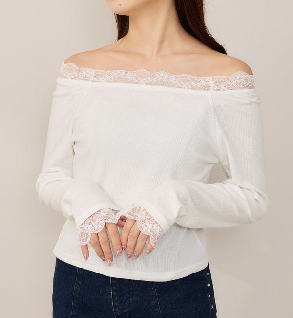 one after another NICE CLAUP「【ヒートジョイ】レーストップス」|Tシャツ・カットソー|