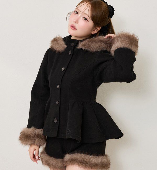 one after another NICE CLAUP「【セットアップ可能】裾フェイクファーショートパンツ」|チノ|