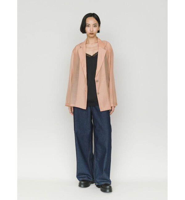 MIDIUMISOLID「MIDIUMISOLID for Ladies シアーシャツジャケット」|テーラードジャケット|