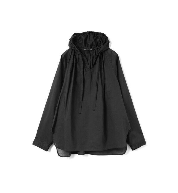 mizuiro ind「mizuiro ind フードギャザーネックシャツ」|シャツ・ブラウス|