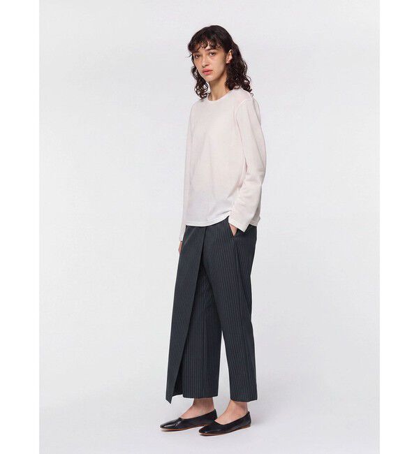 mizuiro ind「mizuiro ind ラップライクパンツ」|その他|ネイビーストライプA