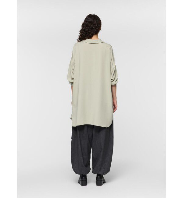 mizuiro ind「mizuiro ind T/Rワイドチュニックシャツ」|シャツ・ブラウス|