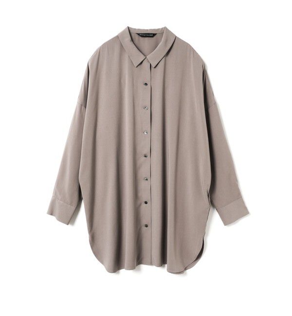 mizuiro ind「mizuiro ind T/Rワイドチュニックシャツ」|シャツ・ブラウス|ベージュ