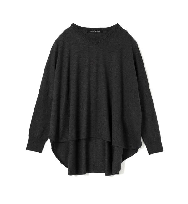 mizuiro ind「mizuiro ind Vネックコクーンプルオーバー」|ニット・セーター|