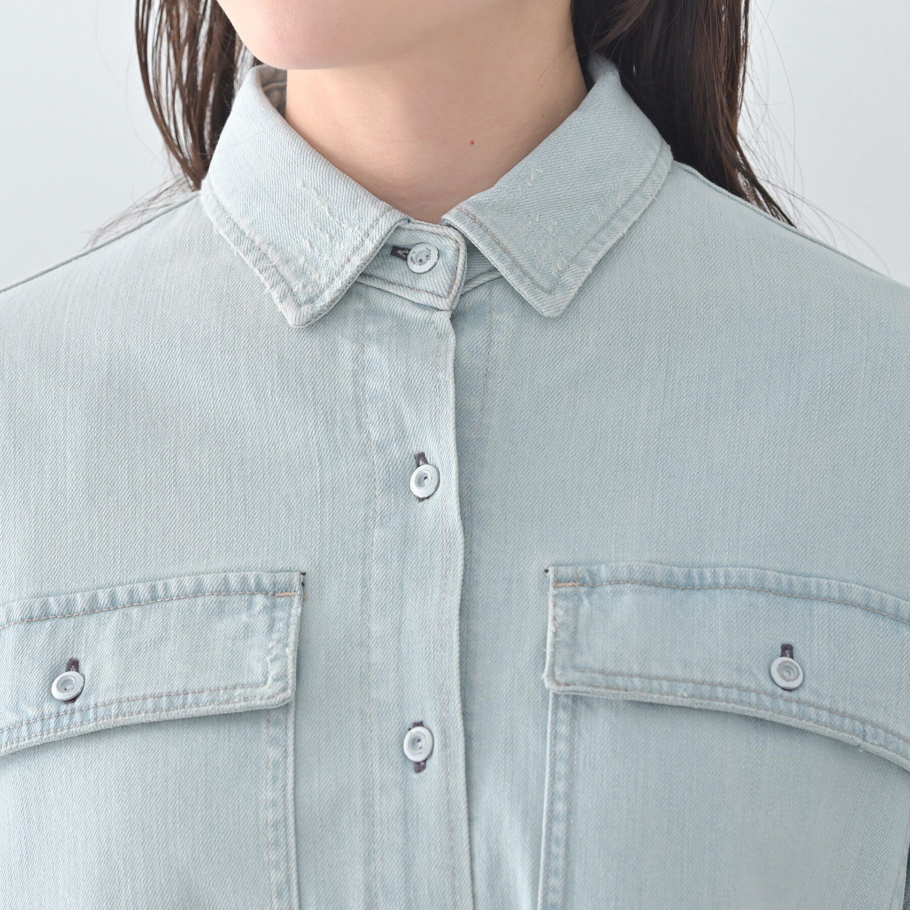UNTITLED「【Healthy DENIM】Almond（アーモンド）ビッグシャツ」|シャツ・ブラウス|