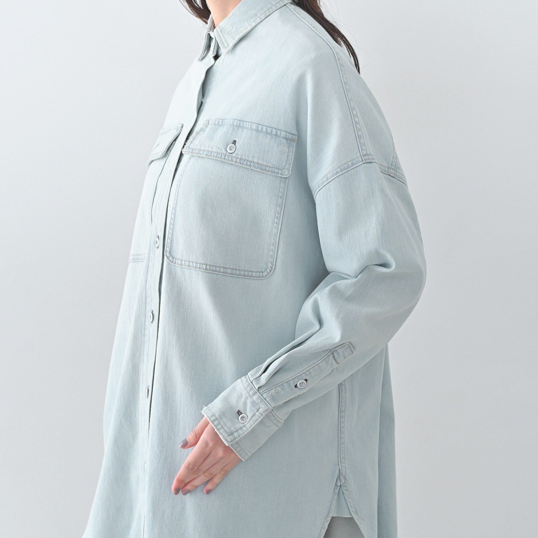 UNTITLED「【Healthy DENIM】Almond（アーモンド）ビッグシャツ」|シャツ・ブラウス|