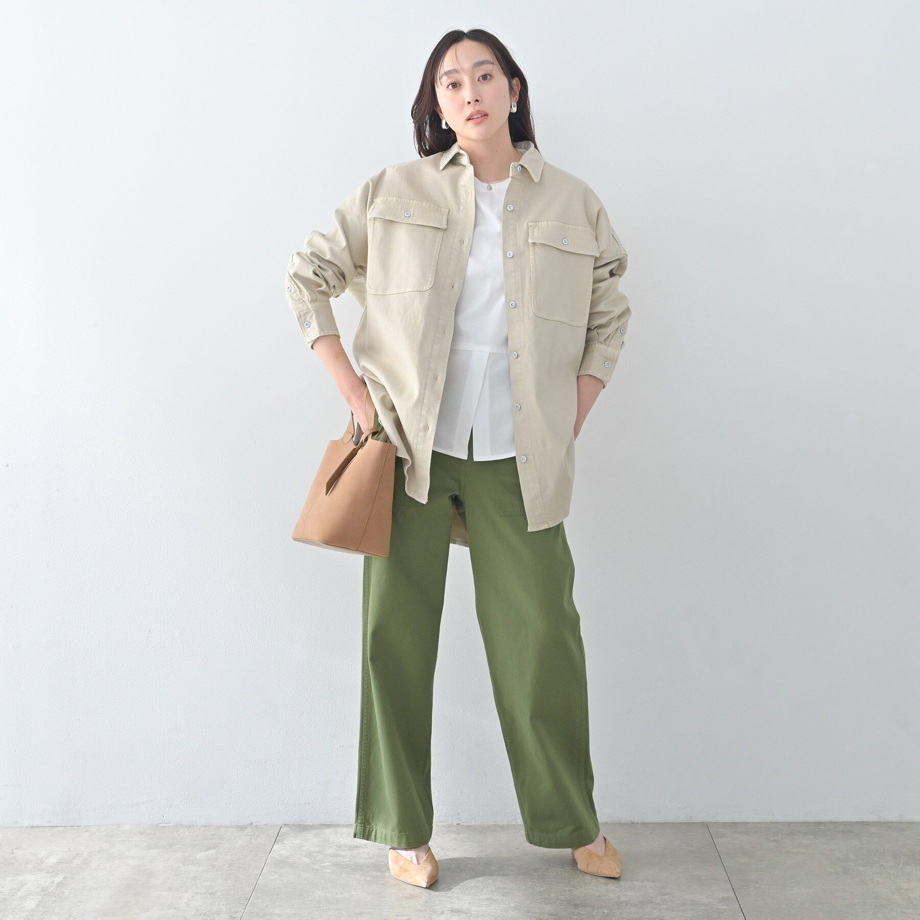 UNTITLED「【Healthy DENIM】Almond（アーモンド）ビッグシャツ」|シャツ・ブラウス|