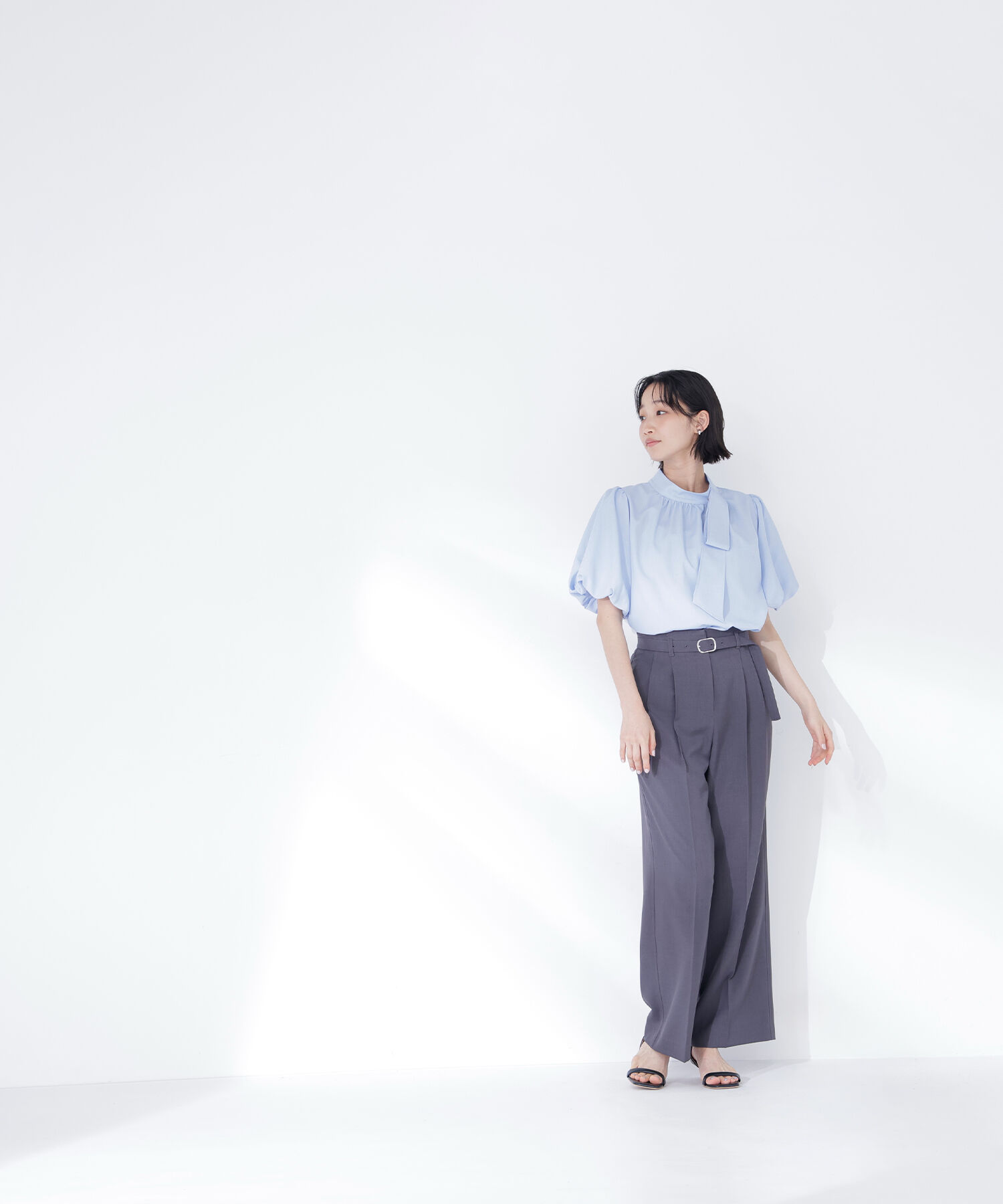  「＜Oggi.jp掲載＞リネンライクサイドタイブラウス」|シャツ・ブラウス|