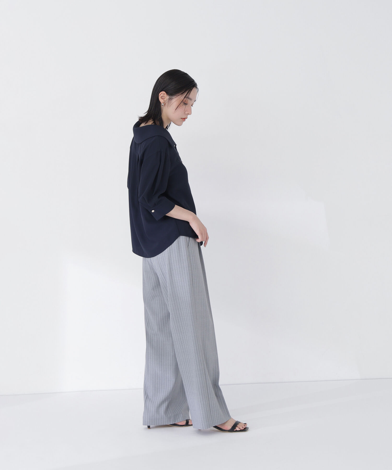  「ストライプタックストレートパンツ」|その他|