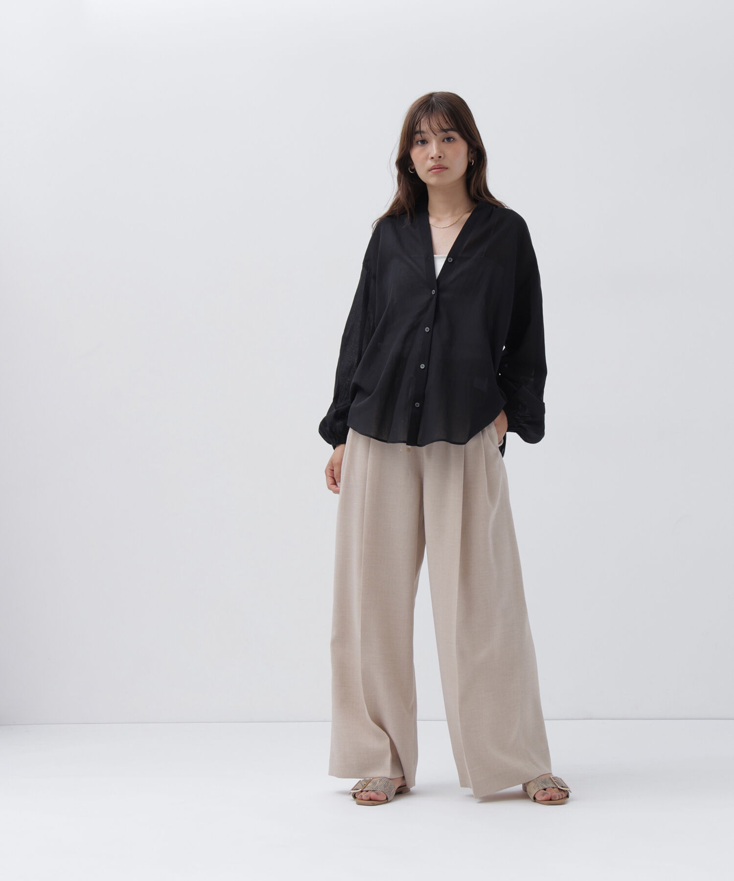  「麻調ワイドパンツ」|その他|