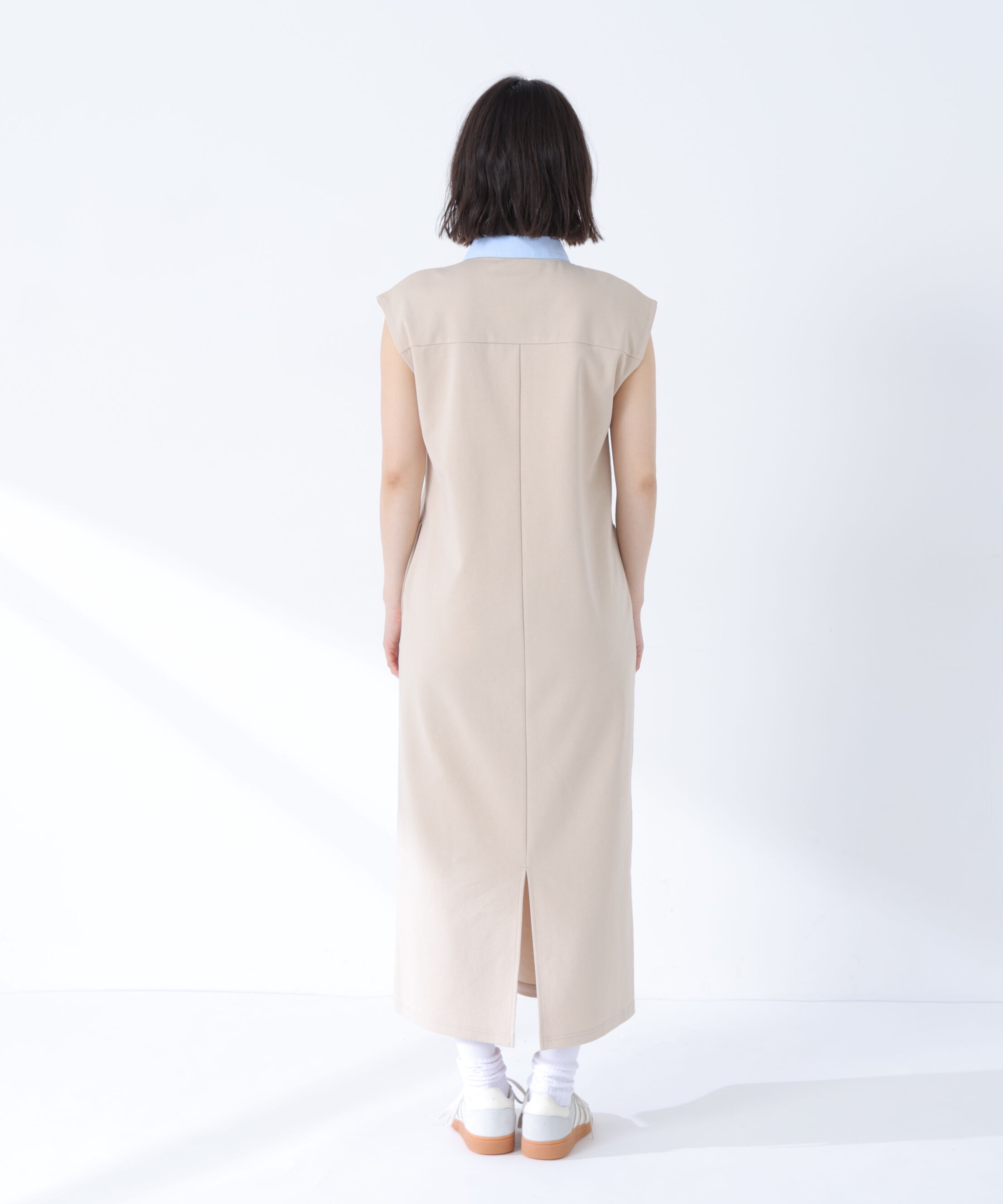  「シャツカラーカットソーワンピース」|ワンピース|