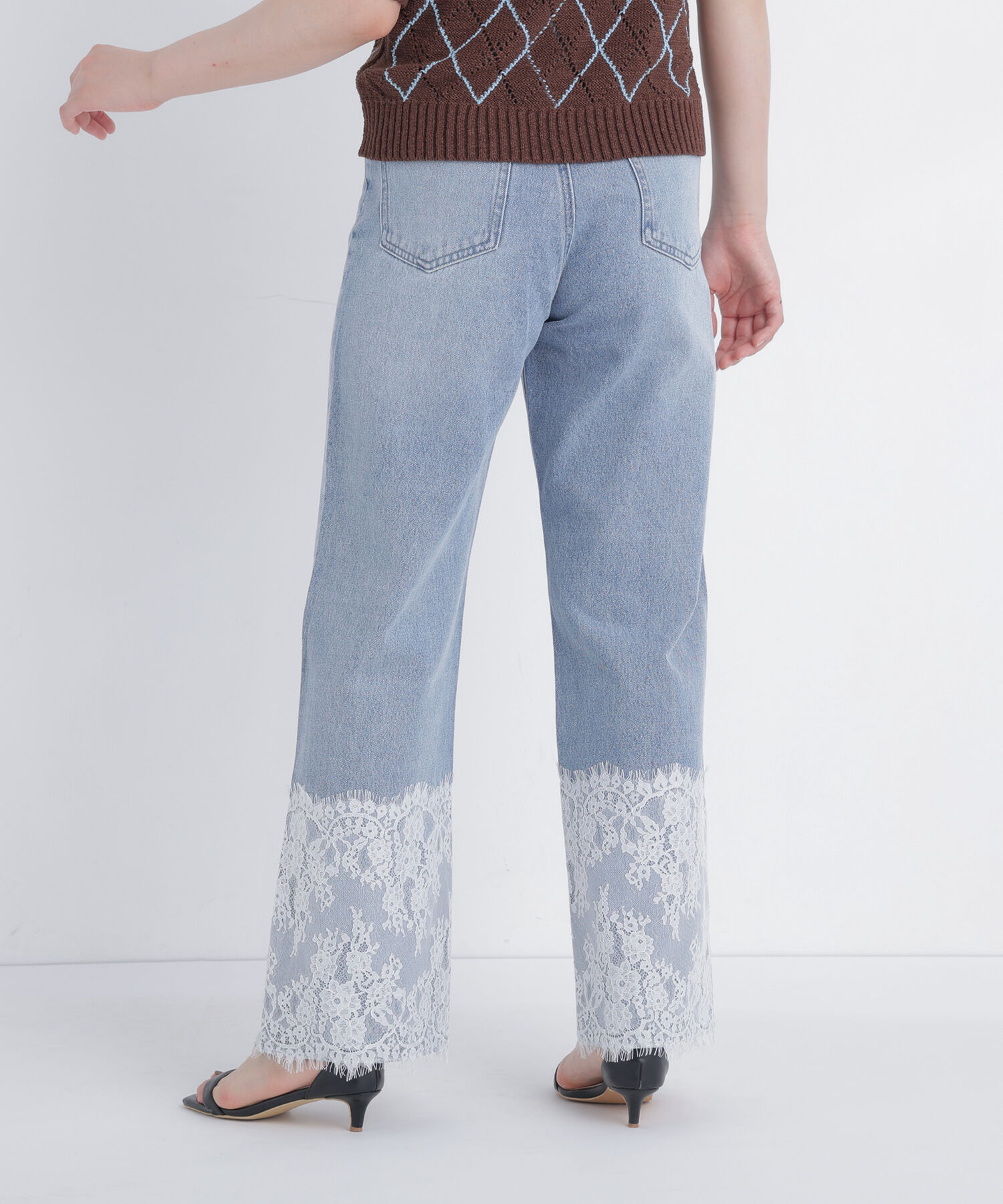  「ヘムレースワイドデニムパンツ」|その他|