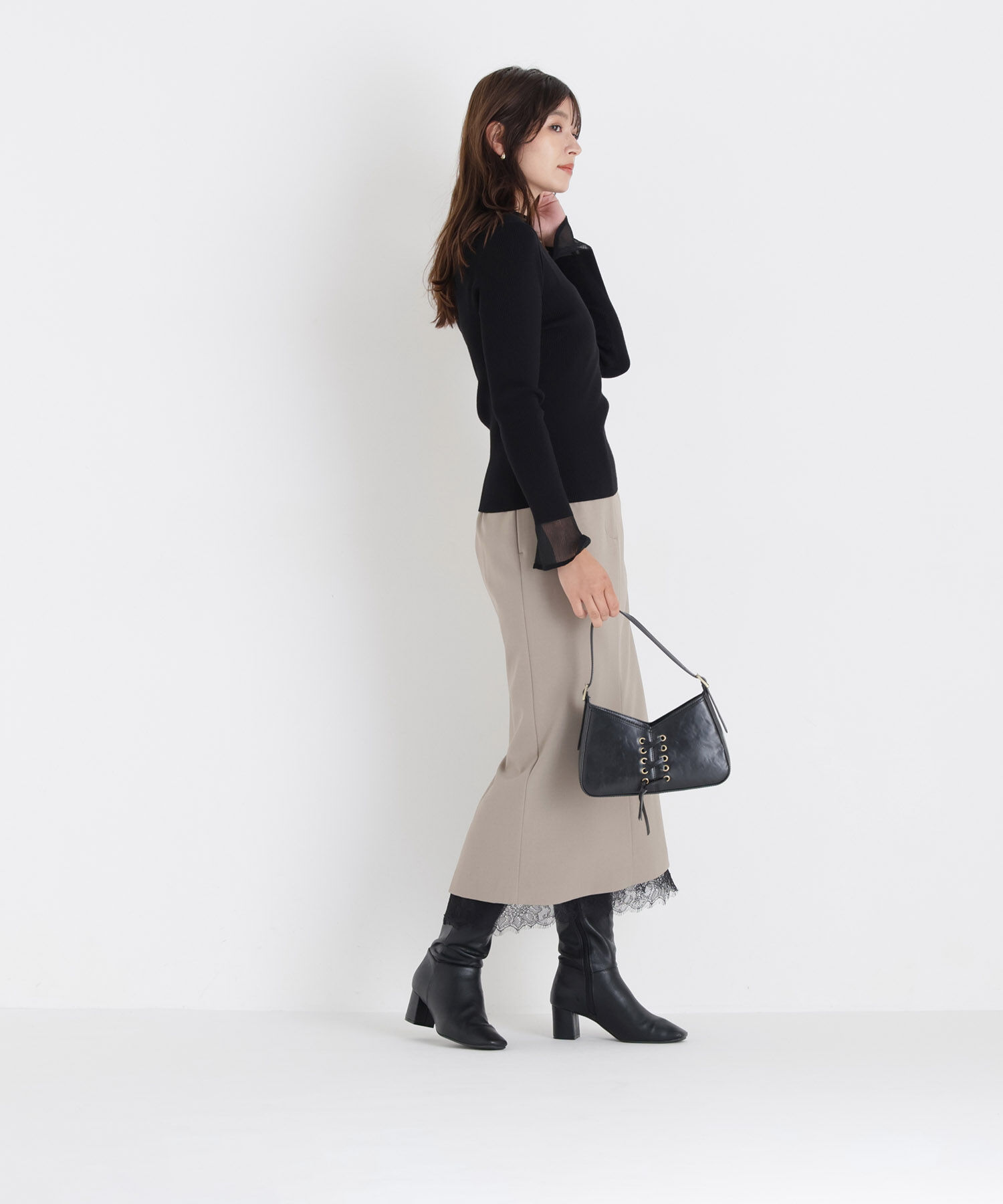  「シアーフレアカフスリブニット 26AW」|ニット・セーター|