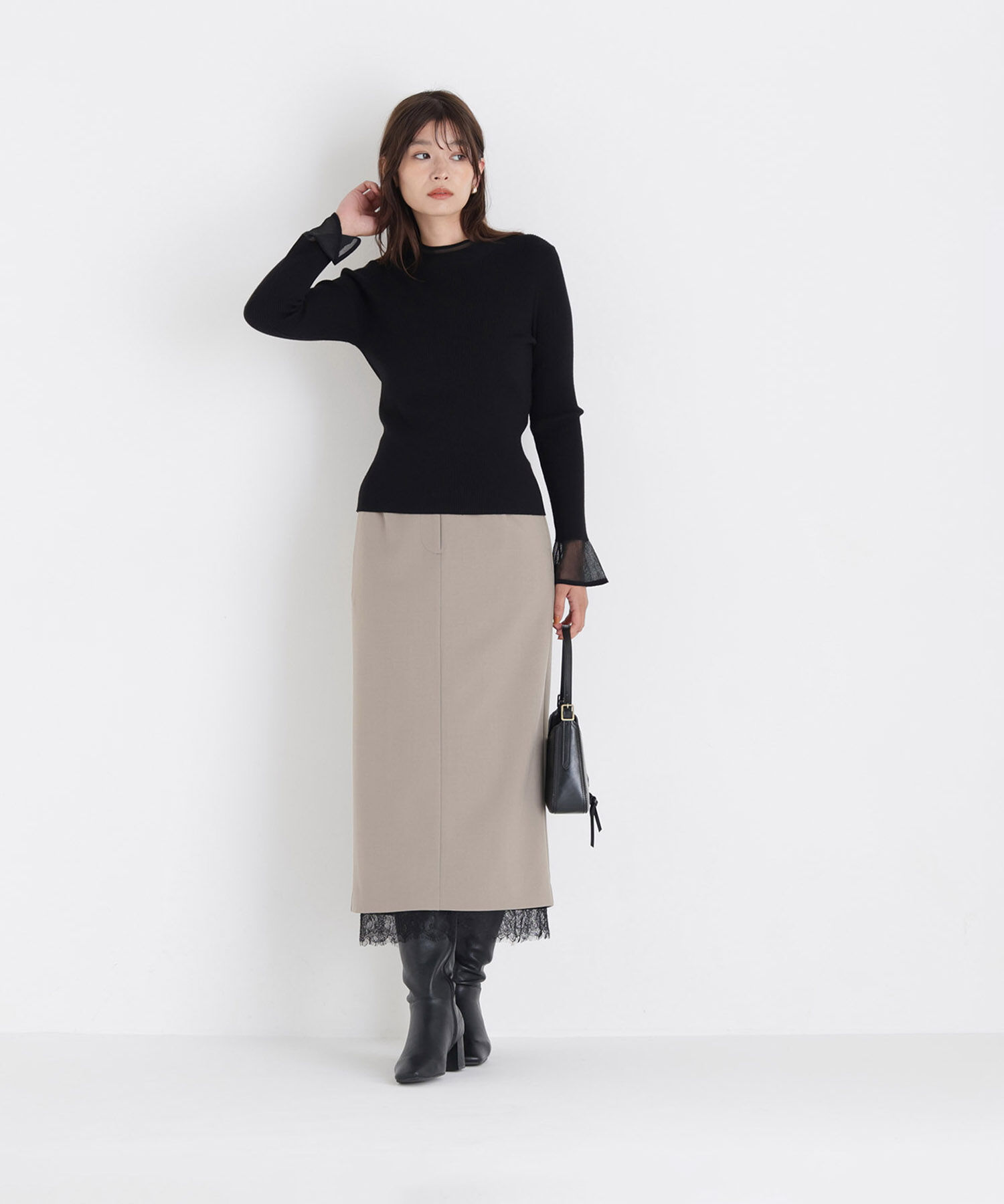  「シアーフレアカフスリブニット 26AW」|ニット・セーター|