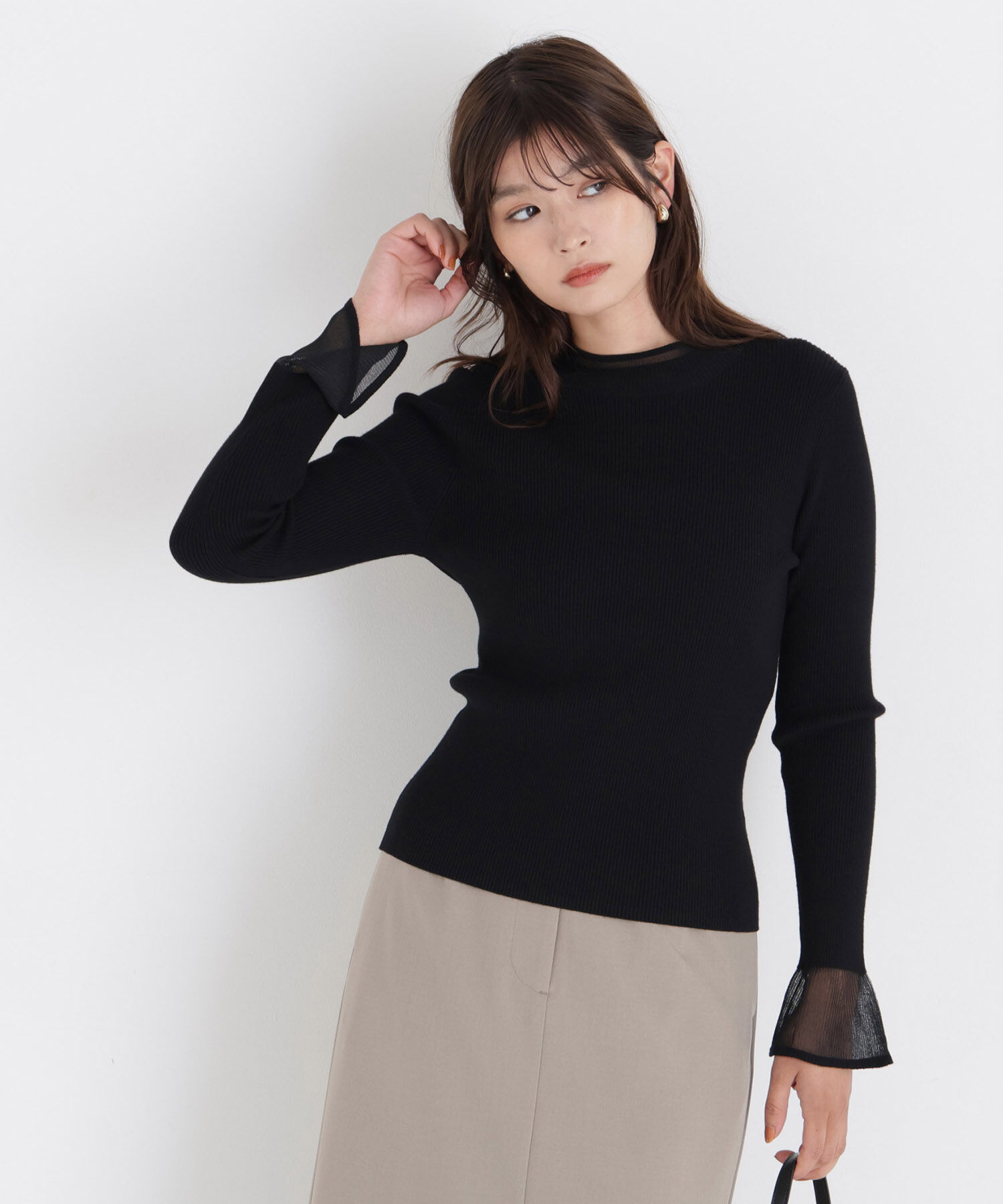  「シアーフレアカフスリブニット 26AW」|ニット・セーター|