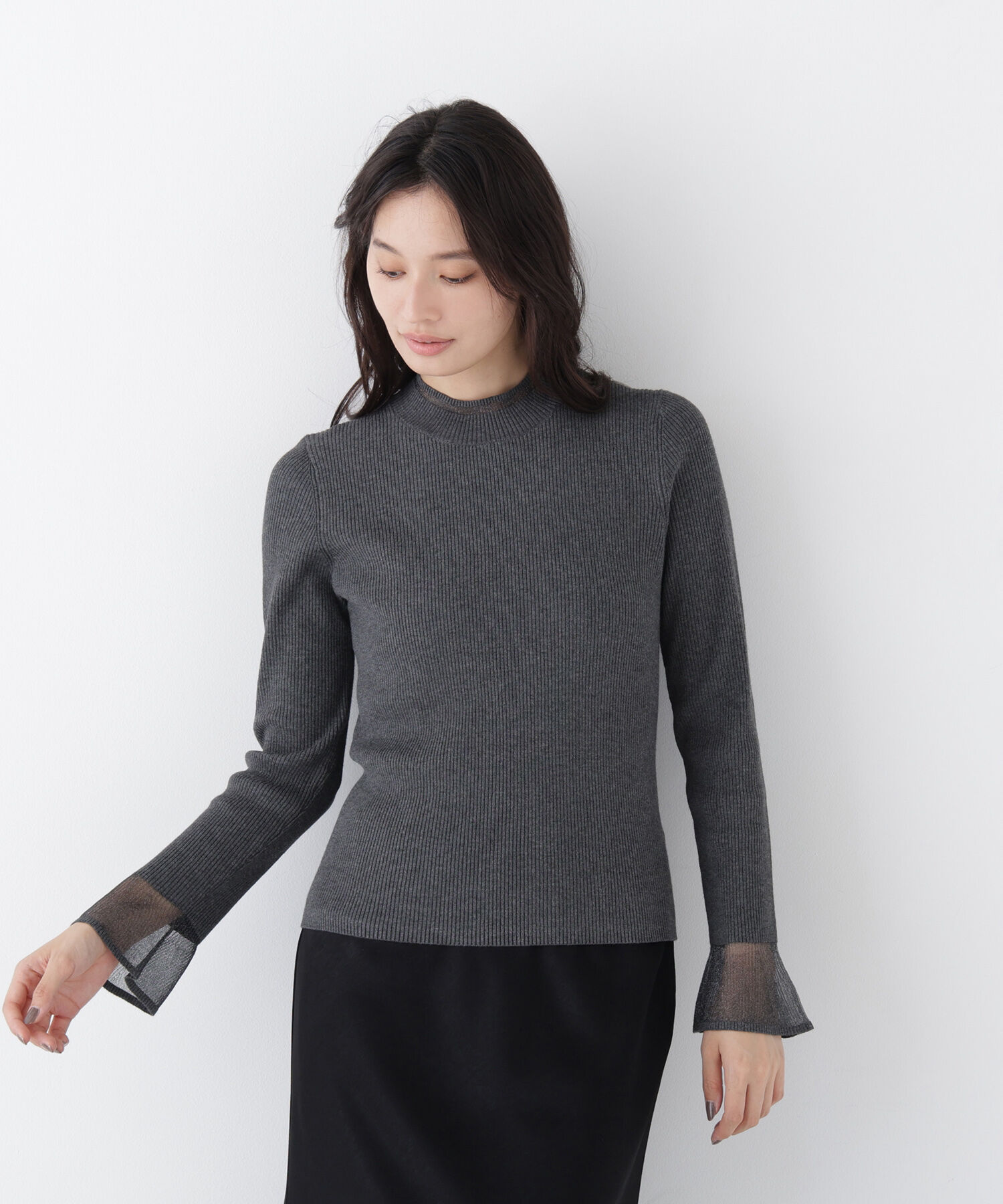  「シアーフレアカフスリブニット 26AW」|ニット・セーター|