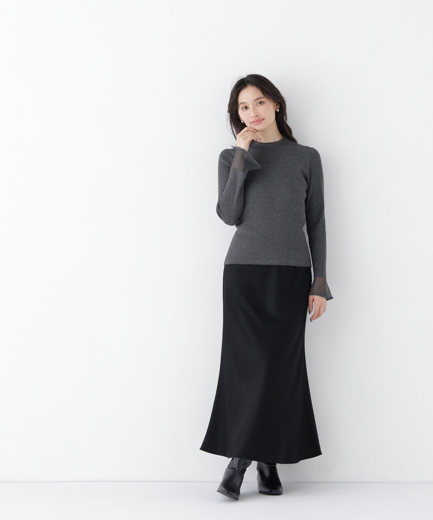  「シアーフレアカフスリブニット 26AW」|ニット・セーター|