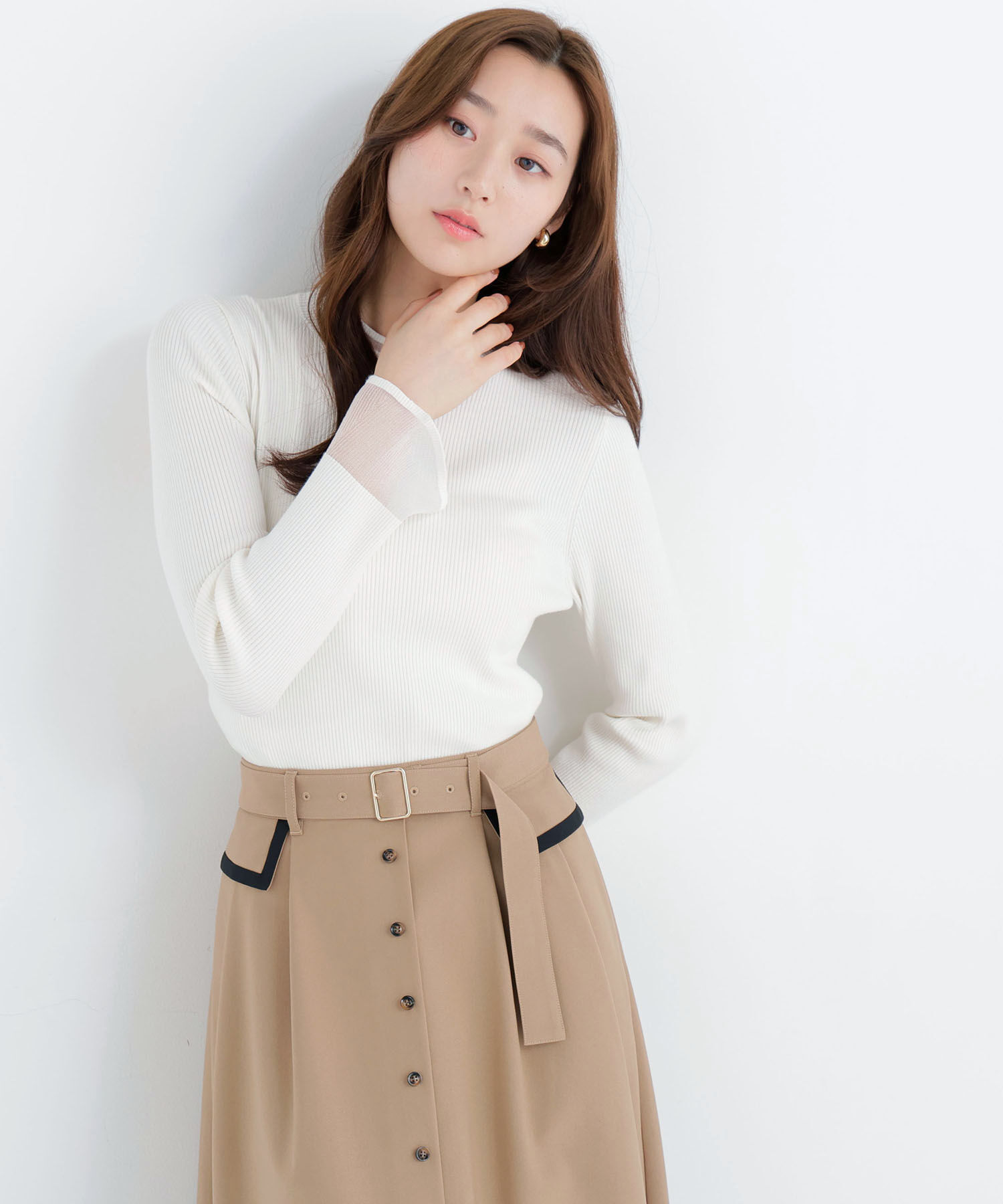  「シアーフレアカフスリブニット 26AW」|ニット・セーター|