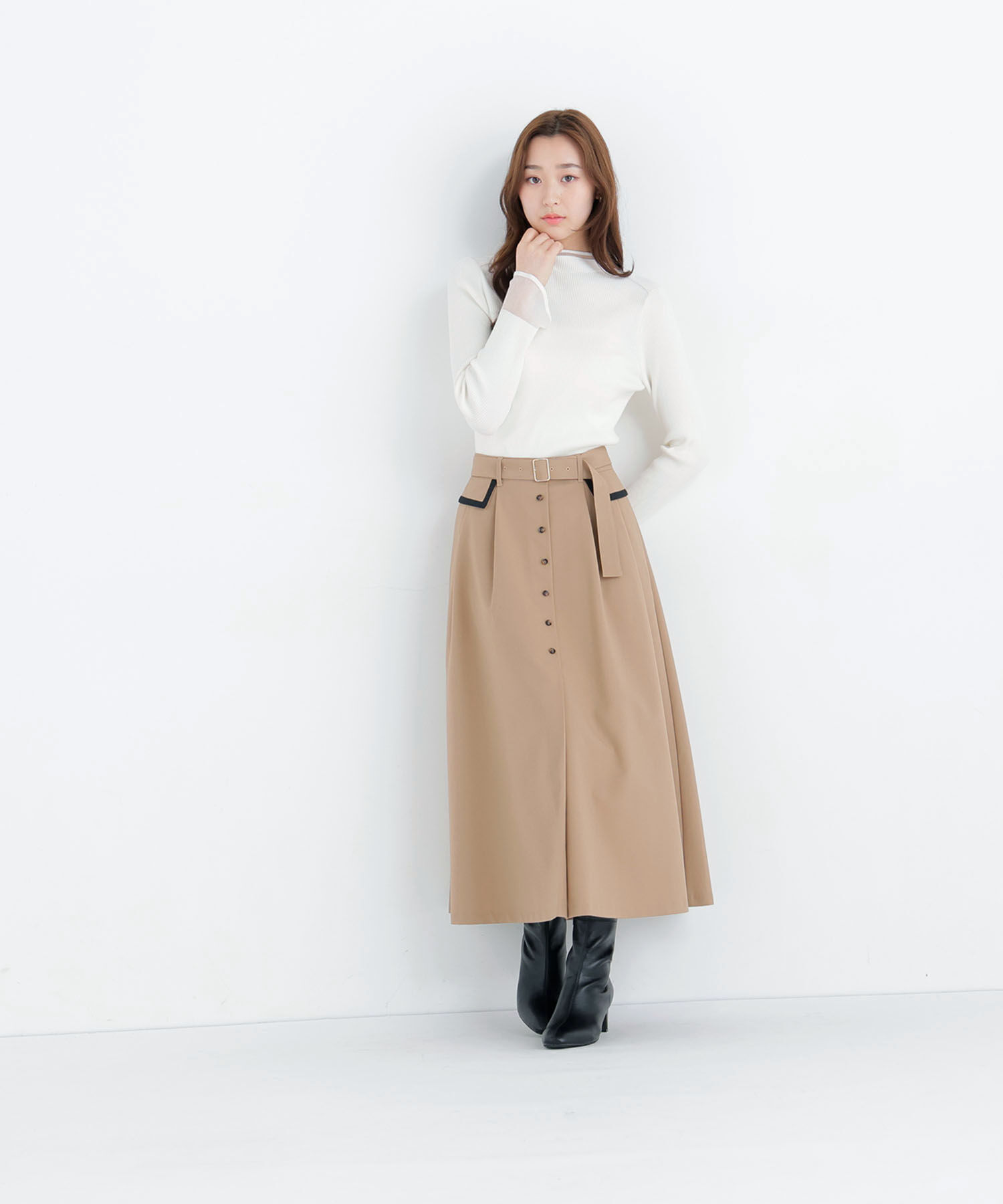  「シアーフレアカフスリブニット 26AW」|ニット・セーター|